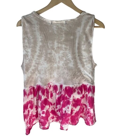 Free People We The Free Any Time Sleeveless Tie Dye Peplum Top Sz S - Picture 4 of 7